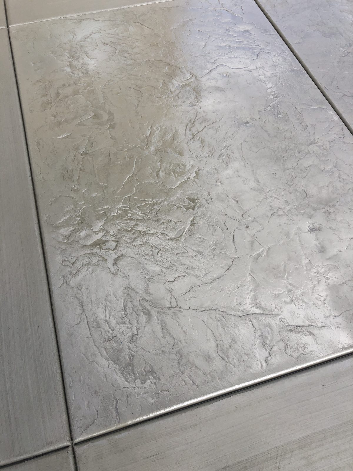 Close-up of stamped concrete texture
