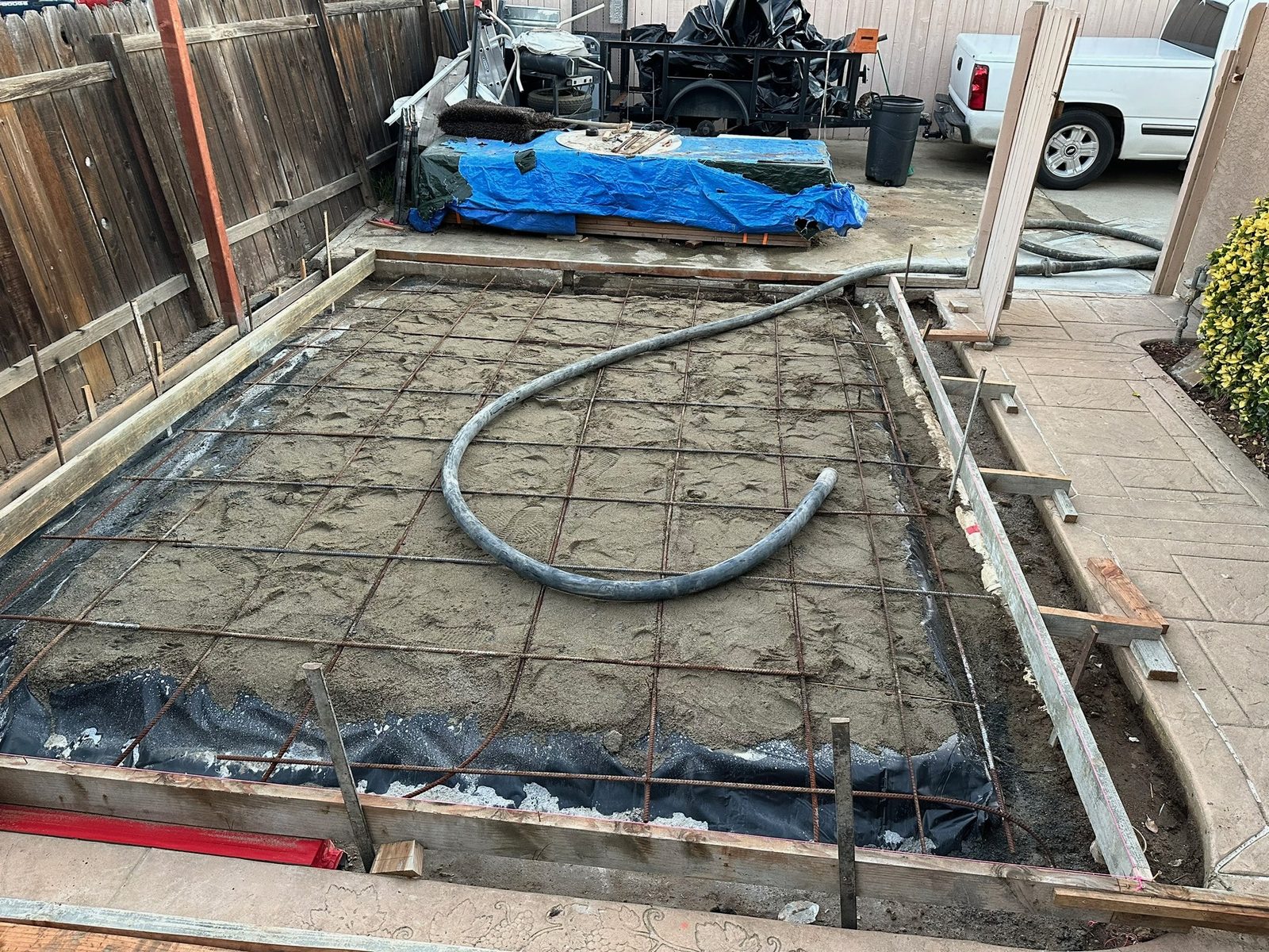 Concrete forming and rebar prep ready to pour